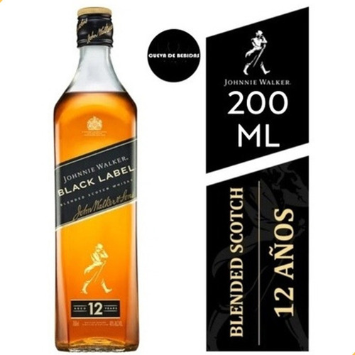 WHISKY JOHNNIE WALKER BLACK LABEL 200ML